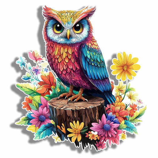 Animal Jigsaw Puzzle > Wooden Jigsaw Puzzle > Jigsaw Puzzle Floral Owl - Jigsaw Puzzle