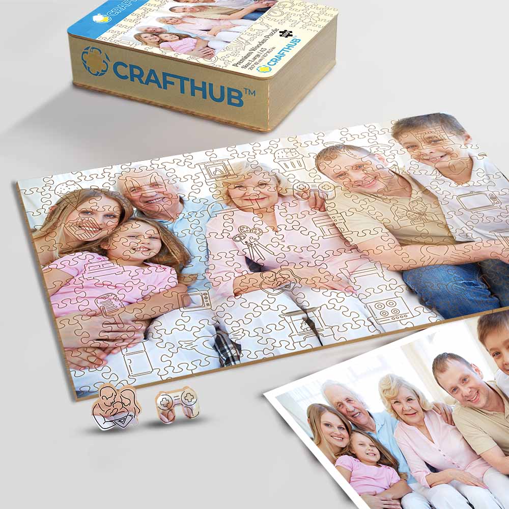 Animal Jigsaw Puzzle > Wooden Jigsaw Puzzle > Jigsaw Puzzle A3 LARGE SIZE | 11.7 x 16.5" | 200 Pieces Personalised Wooden Jigsaw Puzzle – Family Life Whimsies