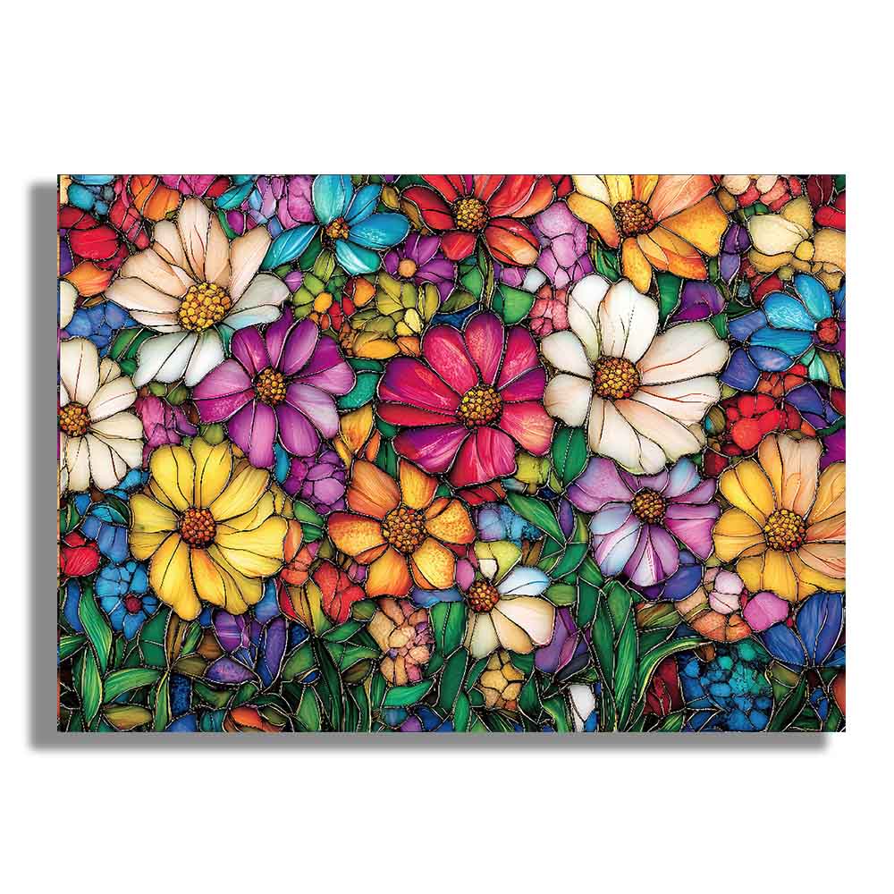 Animal Jigsaw Puzzle > Wooden Jigsaw Puzzle > Jigsaw Puzzle Stained Glass Flowers - Jigsaw Puzzle