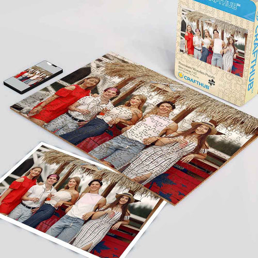 Animal Jigsaw Puzzle > Wooden Jigsaw Puzzle > Jigsaw Puzzle A3 LARGE SIZE | 11.7 x 16.5" | 200 Pieces Personalised Wooden Jigsaw Puzzle – Friends Whimsies