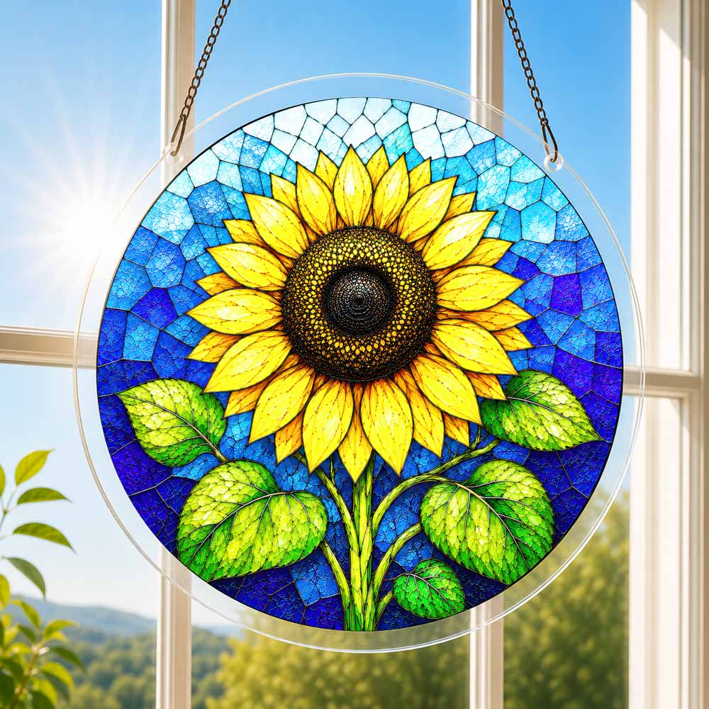 Acryl-Sonnenfänger-Puzzle - Goldene Sonnenblume