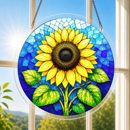 Acryl-Sonnenfänger-Puzzle - Goldene Sonnenblume
