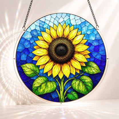Acryl-Sonnenfänger-Puzzle - Goldene Sonnenblume