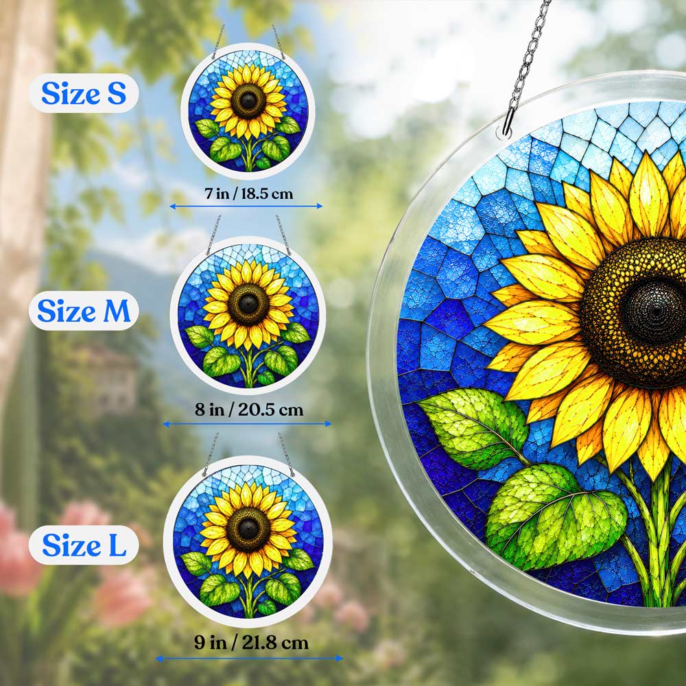 Acryl-Sonnenfänger-Puzzle - Goldene Sonnenblume