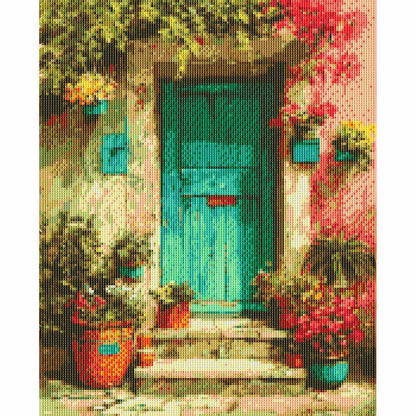 Diamond Painting Kits 15.7" x 19.6" (40 x 50cm) Green Door - Diamond Painting Kit