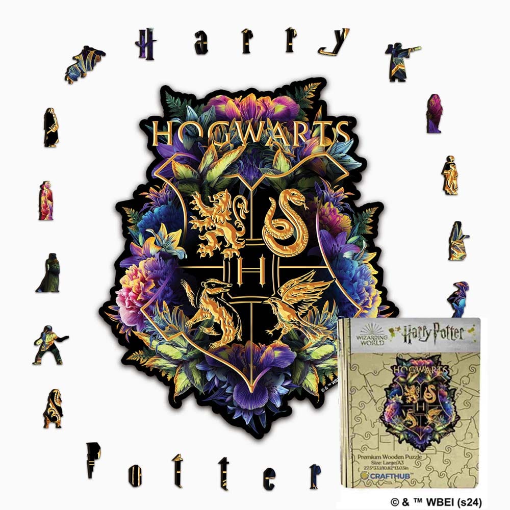 Hogwarts Wappen - Feine Kuriositäten Holzpuzzle