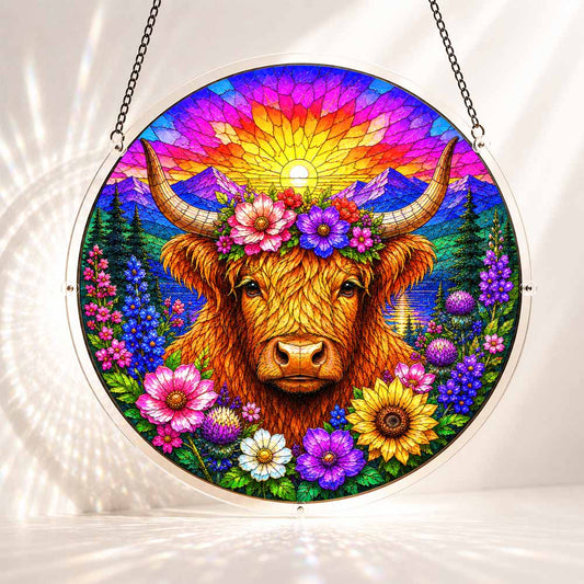 Acryl-Sonnenfänger-Puzzle - Highland-Rind