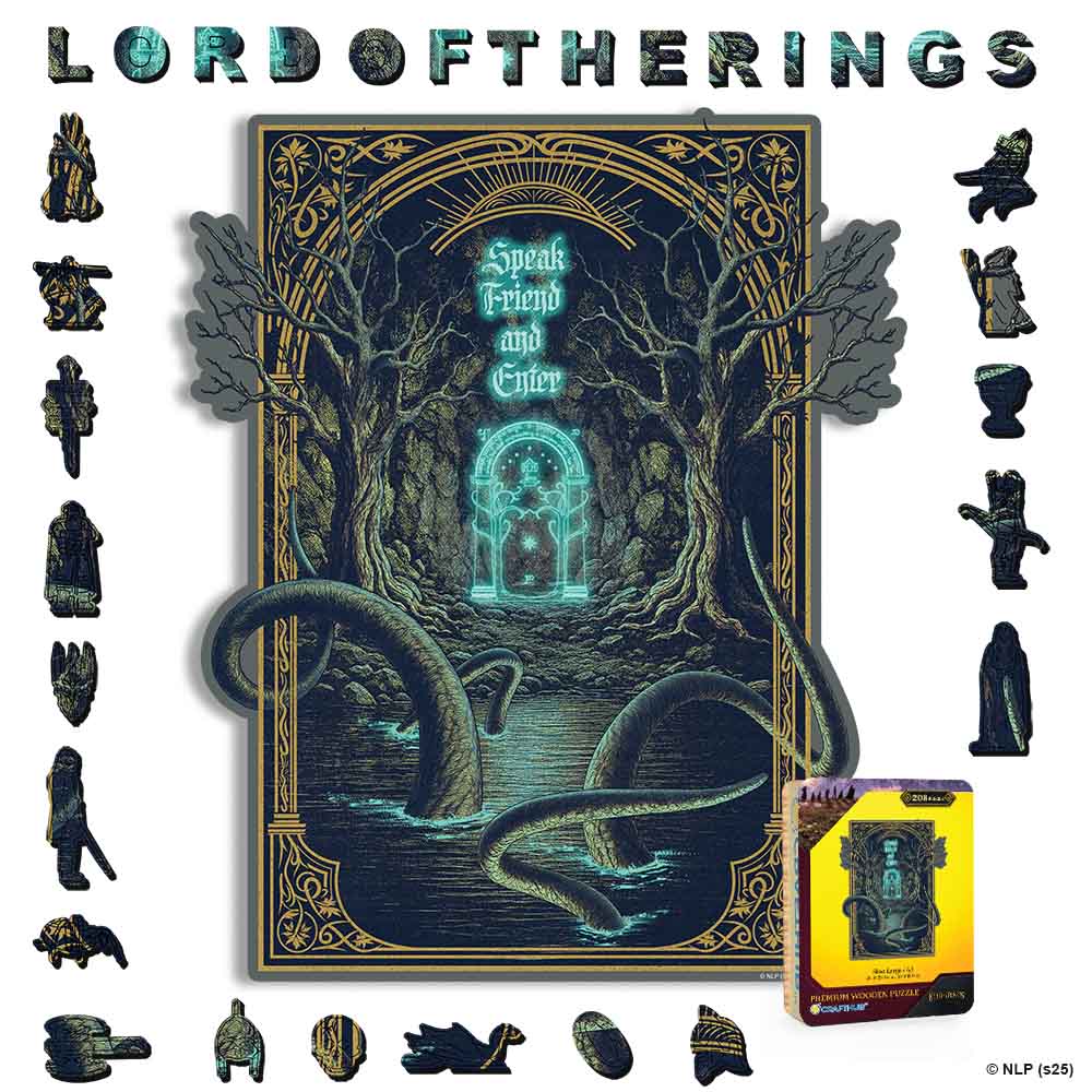 Animal Jigsaw Puzzle > Wooden Jigsaw Puzzle > Jigsaw Puzzle A4 + Wooden Gift Box Speak Friend and Enter - Wooden Jigsaw Puzzle