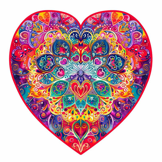 Animal Jigsaw Puzzle > Wooden Jigsaw Puzzle > Jigsaw Puzzle A5 Mandala Heart - Jigsaw Puzzle