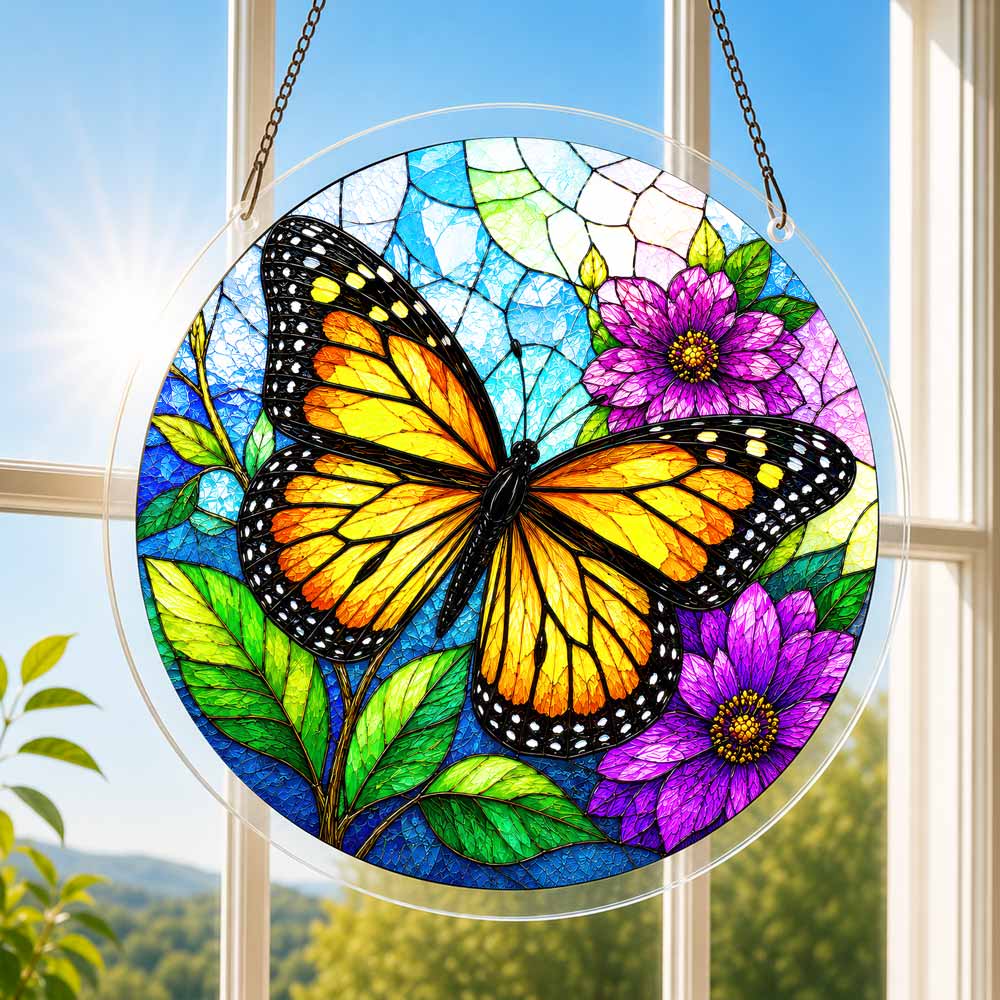 Acryl-Sonnenfänger-Puzzle - Monarchfalter