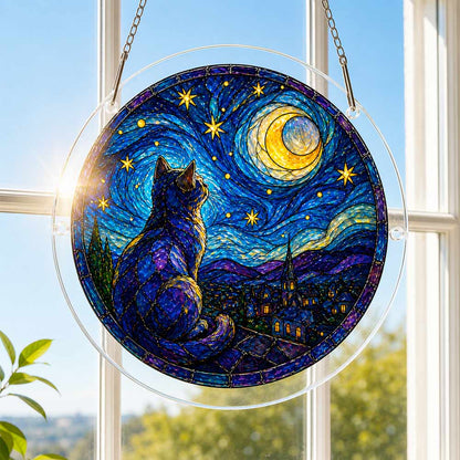 Mondschein-Katze - Acryl-Puzzle