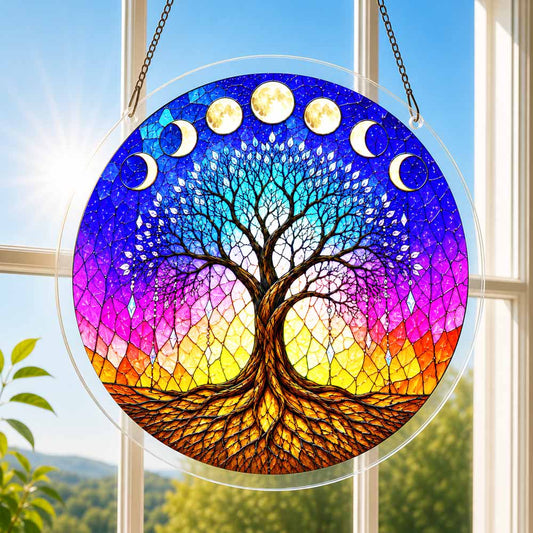 Acryl-Sonnenfänger-Puzzle - Baum im Mondschein