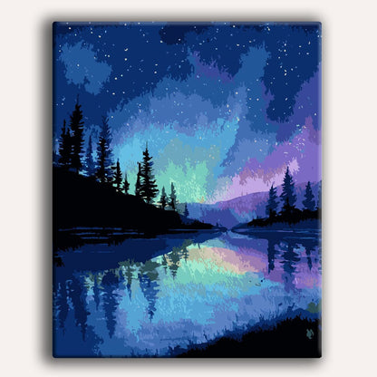 Painting By Numbers Kits 15.7" x 19.6" (40 x 50cm) Alaskan Night Sky - Paint By Numbers Kit