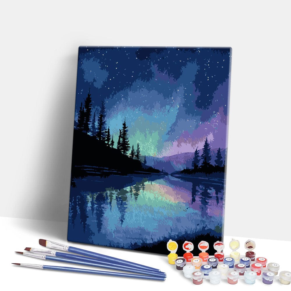 Painting By Numbers Kits 15.7" x 19.6" (40 x 50cm) Alaskan Night Sky - Paint By Numbers Kit