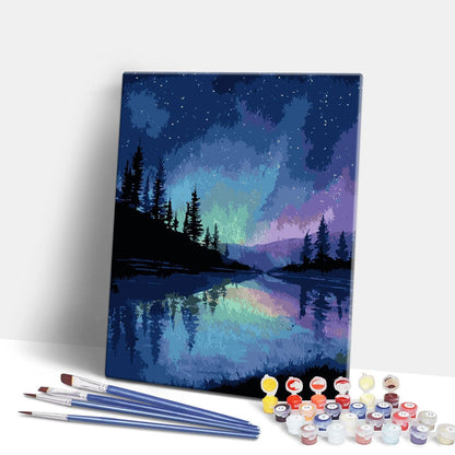 Painting By Numbers Kits 15.7" x 19.6" (40 x 50cm) Alaskan Night Sky - Paint By Numbers Kit