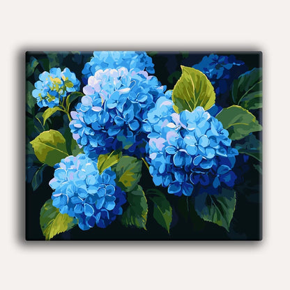 Painting By Numbers Kits 15.7" x 19.6" (40 x 50cm) Blue Hydrangeas - Paint By Numbers Kit