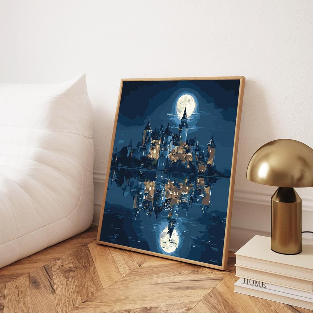 Painting By Numbers Kits 15.7" x 19.6" (40 x 50cm) Castle in Moonlight - Paint By Numbers Kit