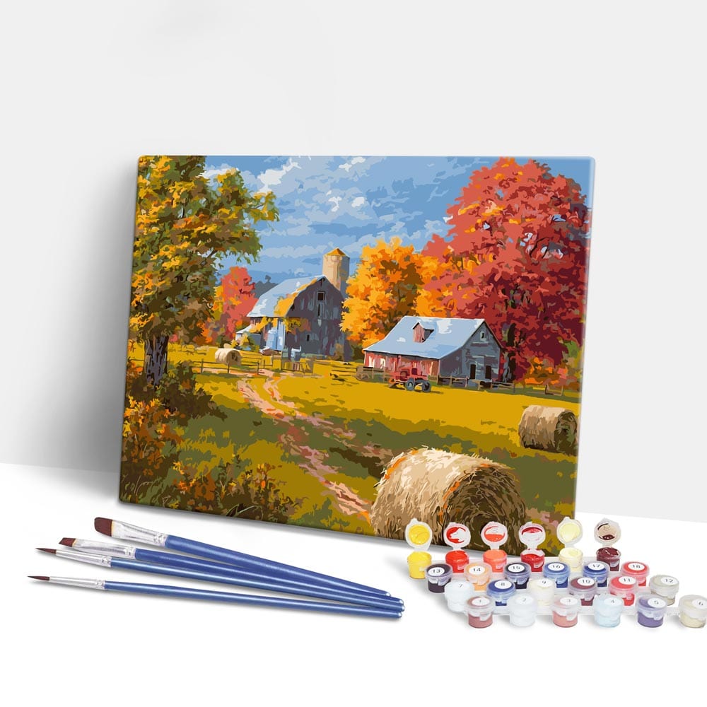 Painting By Numbers Kits 15.7" x 19.6" (40 x 50cm) Autumn in the Countryside - Paint By Numbers Kit