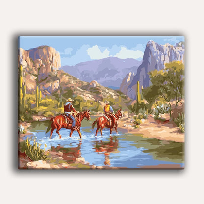 Painting By Numbers Kits 15.7" x 19.6" (40 x 50cm) Canyon Riders - Paint By Numbers Kit