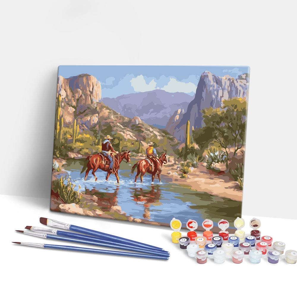 Painting By Numbers Kits 15.7" x 19.6" (40 x 50cm) Canyon Riders - Paint By Numbers Kit
