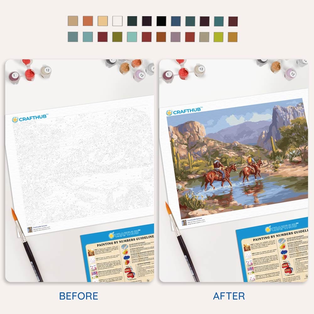 Painting By Numbers Kits 15.7" x 19.6" (40 x 50cm) Canyon Riders - Paint By Numbers Kit