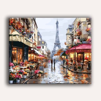 Painting By Numbers Kits 15.7" x 19.6" (40 x 50cm) Rainy Day in Paris - Paint By Numbers Kit