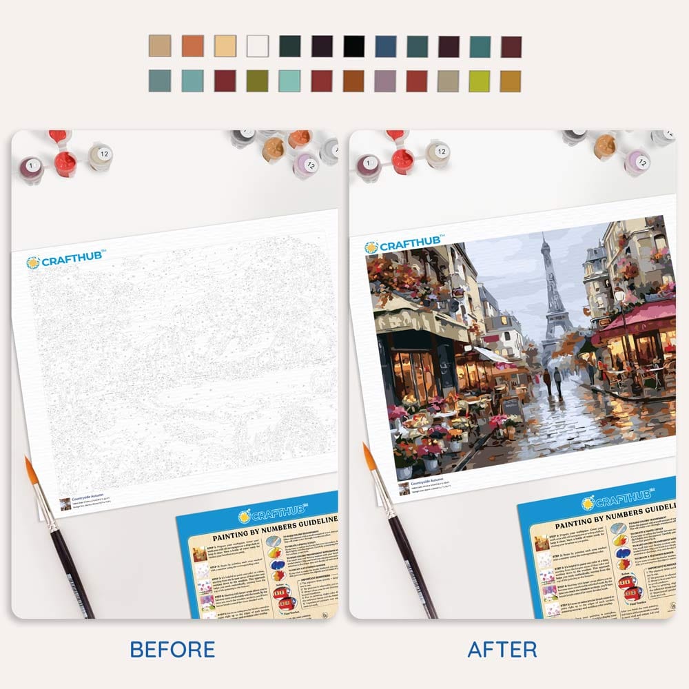 Painting By Numbers Kits 15.7" x 19.6" (40 x 50cm) Rainy Day in Paris - Paint By Numbers Kit