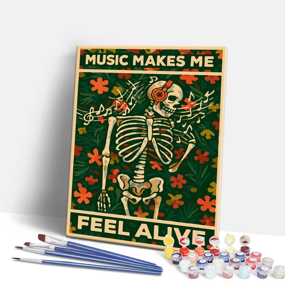 Painting By Numbers Kits 15.7" x 19.6" (40 x 50cm) Music Makes Me Feel Alive - Paint By Numbers Kit