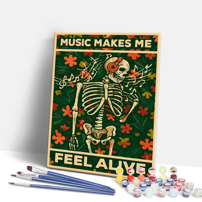 Painting By Numbers Kits 15.7" x 19.6" (40 x 50cm) Music Makes Me Feel Alive - Paint By Numbers Kit