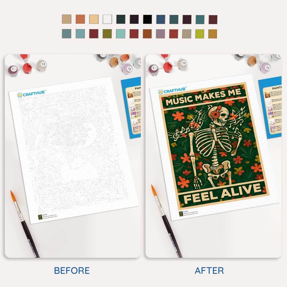Painting By Numbers Kits 15.7" x 19.6" (40 x 50cm) Music Makes Me Feel Alive - Paint By Numbers Kit