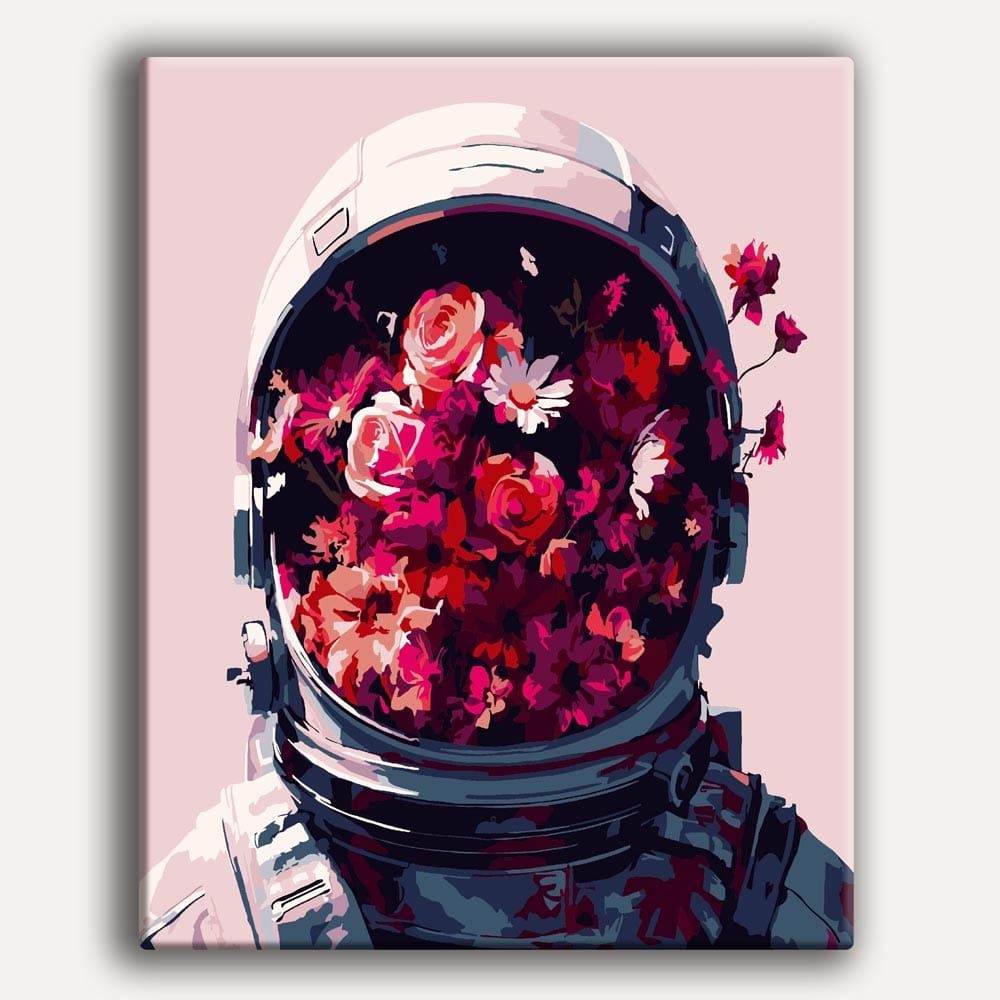 Painting By Numbers Kits 15.7" x 19.6" (40 x 50cm) Floral Astronaut - Paint By Numbers Kit