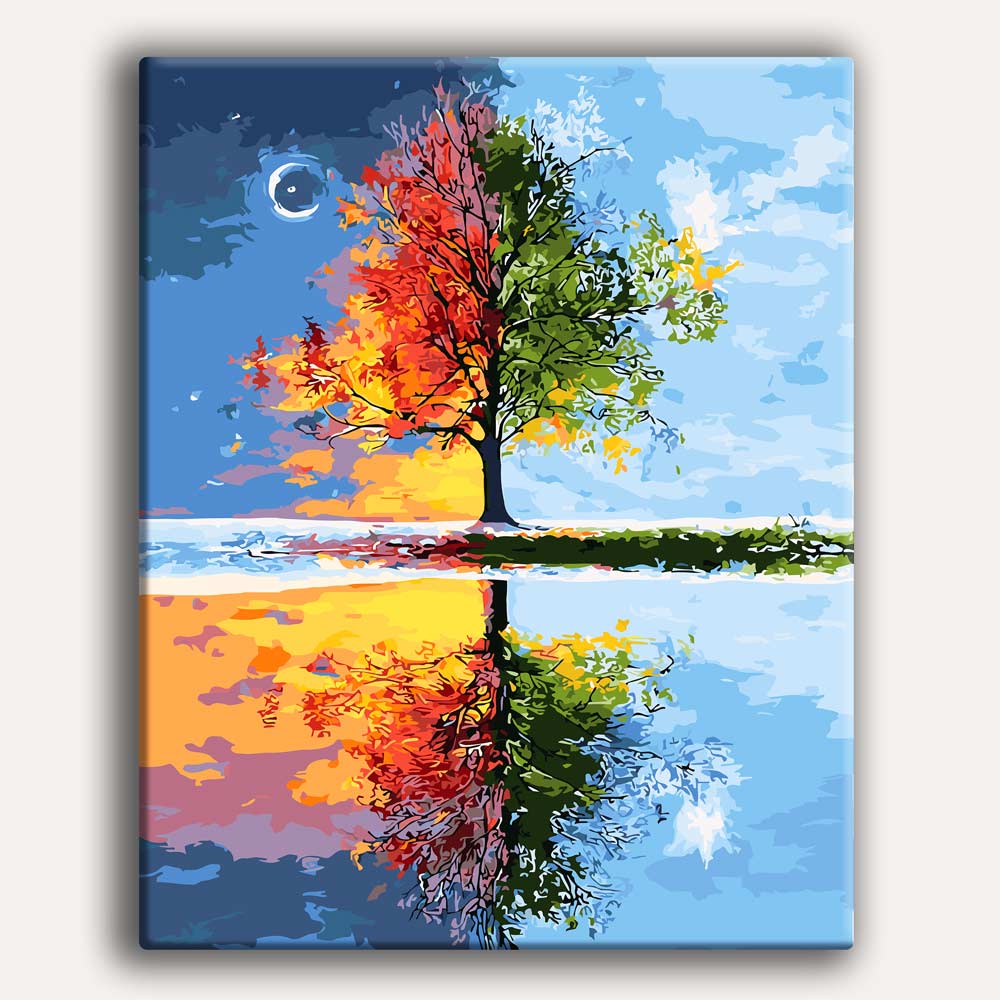 Painting By Numbers Kits 15.7" x 19.6" (40 x 50cm) Four Seasons - Paint By Numbers Kit