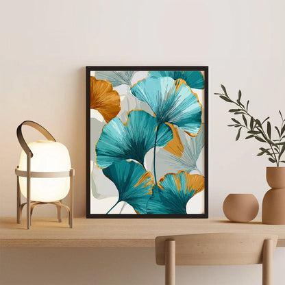 Painting By Numbers Kits 15.7" x 19.6" (40 x 50cm) Ginko Leave Art  - Paint By Numbers Kit