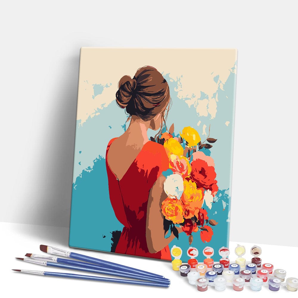 Painting By Numbers Kits 15.7" x 19.6" (40 x 50cm) Lady In Red - Paint By Numbers Kit