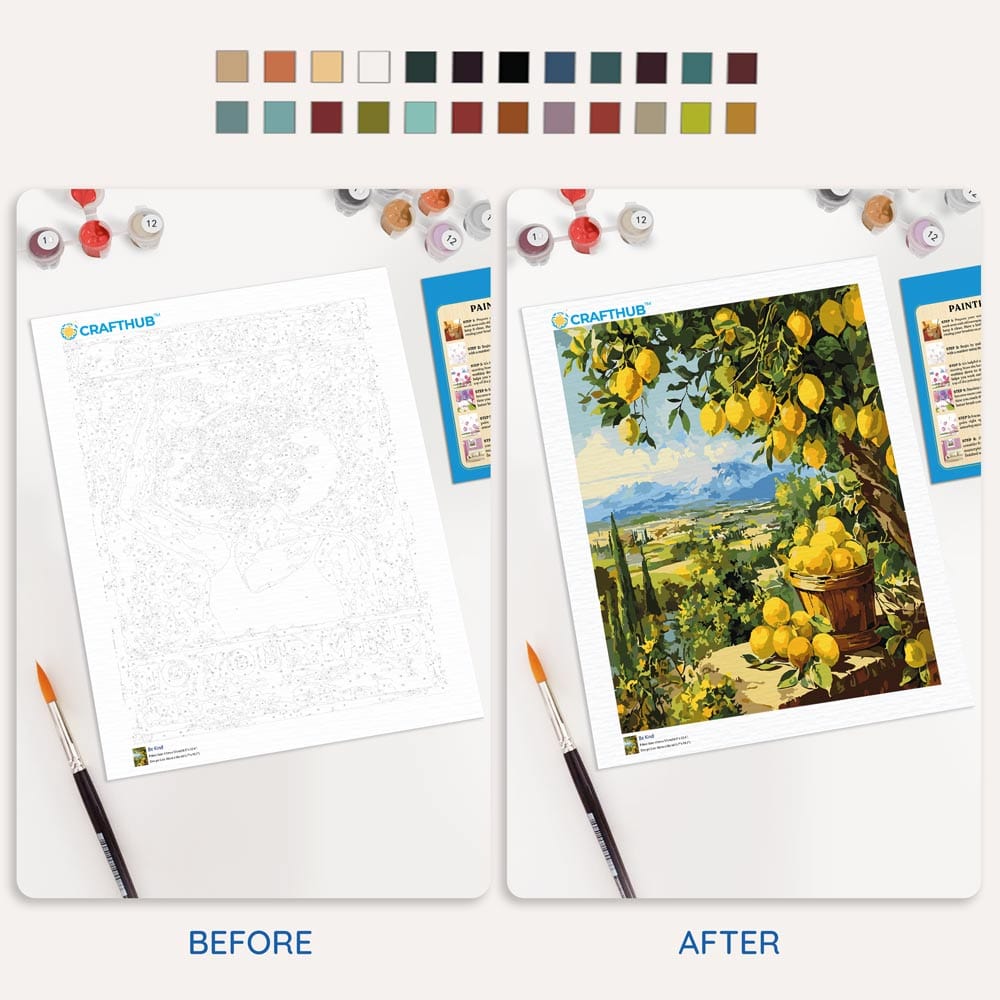 Painting By Numbers Kits 15.7" x 19.6" (40 x 50cm) Lemon Garden - Paint By Numbers Kit