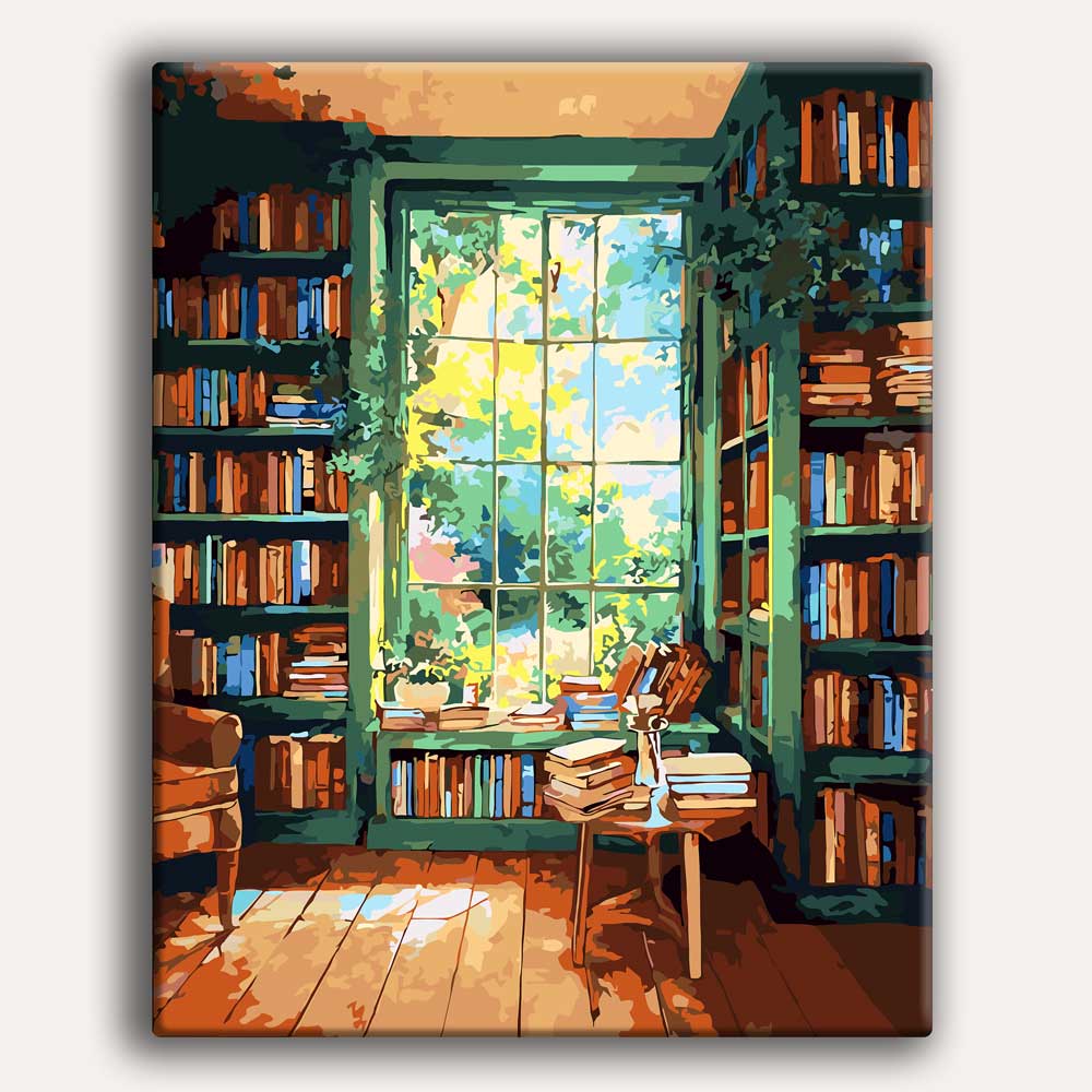 Painting By Numbers Kits 15.7" x 19.6" (40 x 50cm) Library Love - Paint By Numbers Kit