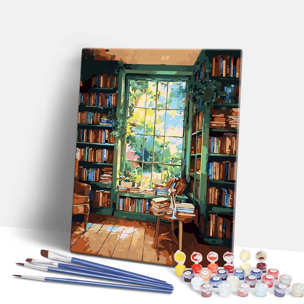 Painting By Numbers Kits 15.7" x 19.6" (40 x 50cm) Library Love - Paint By Numbers Kit