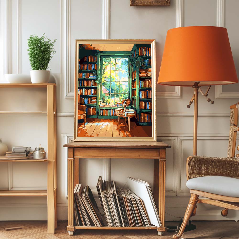 Painting By Numbers Kits 15.7" x 19.6" (40 x 50cm) Library Love - Paint By Numbers Kit