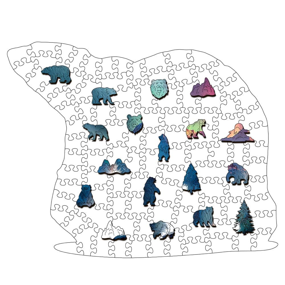 Wooden Jigsaw Puzzles Northern Polar Bear - Wooden Jigsaw Puzzle