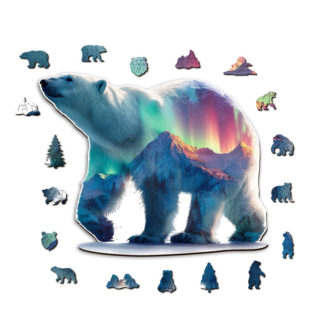 Wooden Jigsaw Puzzles Northern Polar Bear - Wooden Jigsaw Puzzle