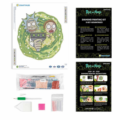 17.7" x 21.7" / 45cm x 55cm Rick & Morty - Diamond Painting Kit