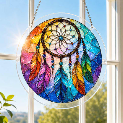 Regenbogen-Traumfänger - Acryl-Puzzle