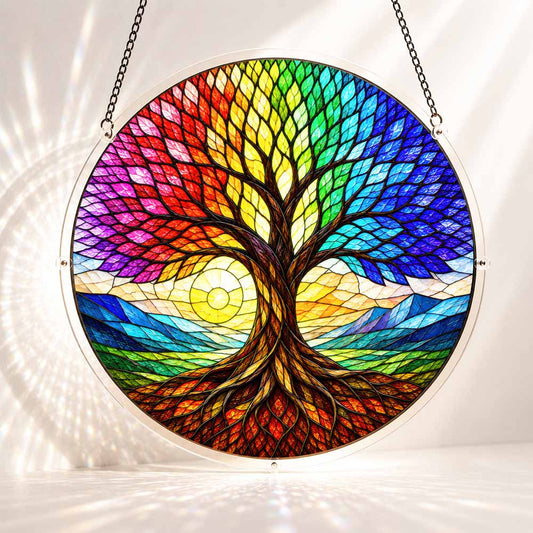 Acryl-Sonnenfänger-Puzzle - Regenbogenbaum