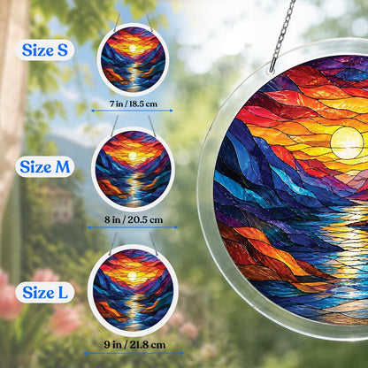 Sonnenuntergang am Fluss - Acryl-Puzzle