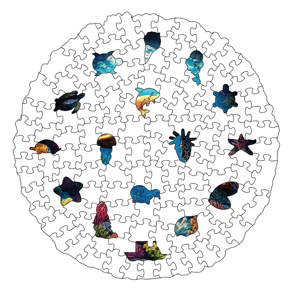 Korallenschildkröte - Holzpuzzle