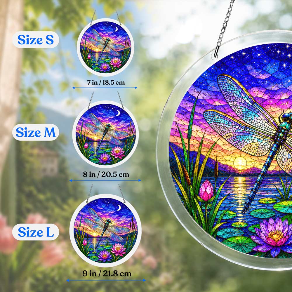 Acryl-Sonnenfänger-Puzzle - Libelle in der Dämmerung