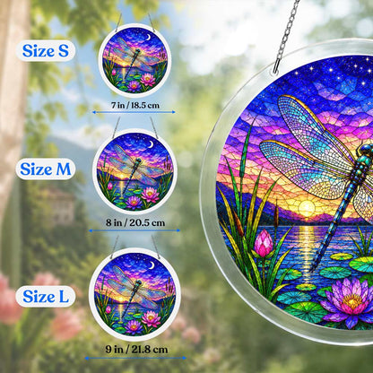 Acryl-Sonnenfänger-Puzzle - Libelle in der Dämmerung