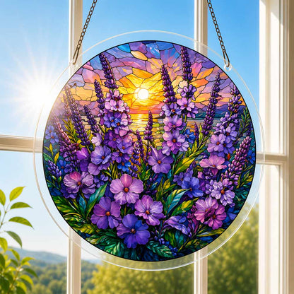 Violetter Sonnenuntergang - Acryl-Puzzle