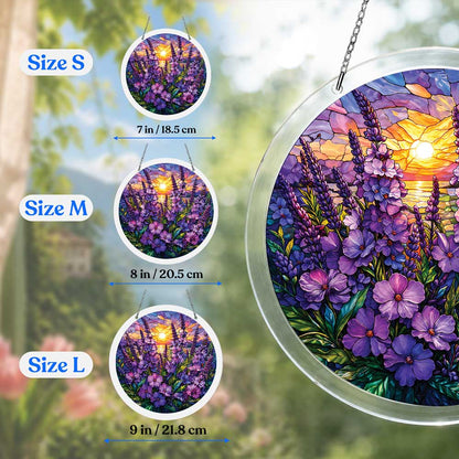 Violetter Sonnenuntergang - Acryl-Puzzle