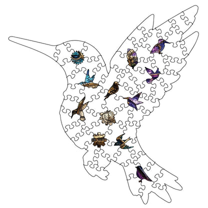 Animal Jigsaw Puzzle > Wooden Jigsaw Puzzle > Jigsaw Puzzle Steampunk Hummingbird - Jigsaw Puzzle